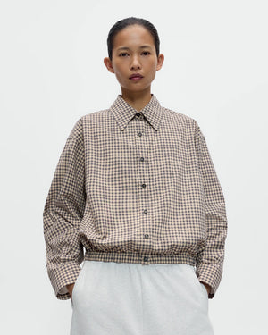 CHECKED BOMBER SHIRT / BLACK/ORANGE