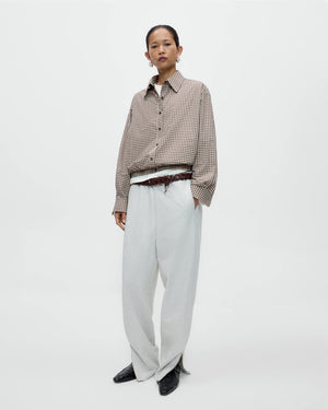 CHECKED BOMBER SHIRT / BLACK/ORANGE