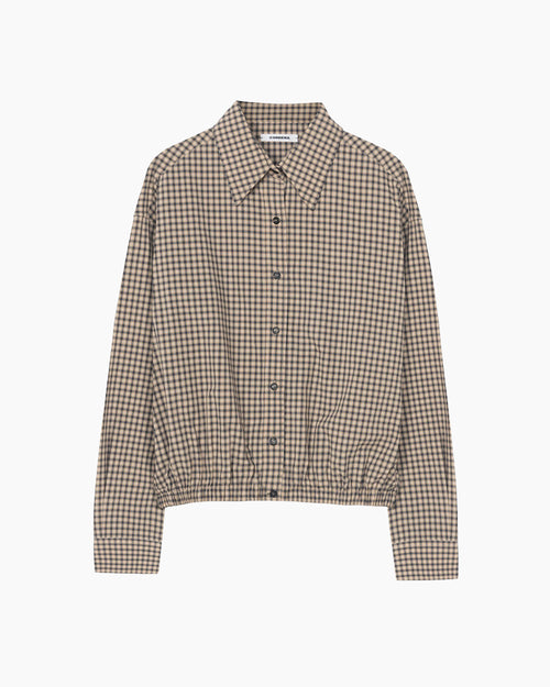 CHECKED BOMBER SHIRT / BLACK/ORANGE