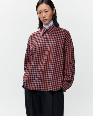 CHECKED OVERSIZED SHIRT / ORANGE / BLACK