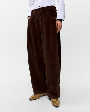 CORDUROY BAGGY PANTS / BROWN