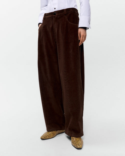 CORDUROY BAGGY PANTS / BROWN