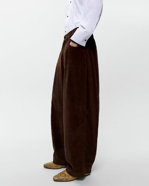 CORDUROY BAGGY PANTS / BROWN