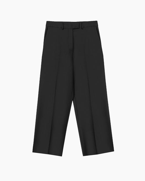 LOW RISE VIRGIN WOOL PANTS / DARK BROWN