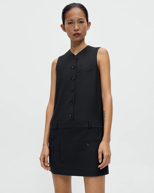 TAILORED MINI DRESS / BLACK