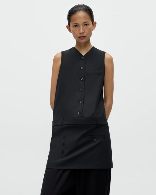 TAILORED MINI DRESS / BLACK