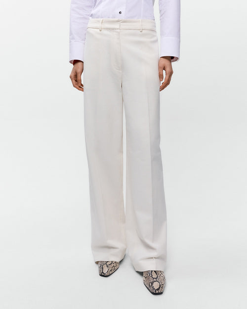SOFT COTTON STRAIGHT PANTS / WHITE