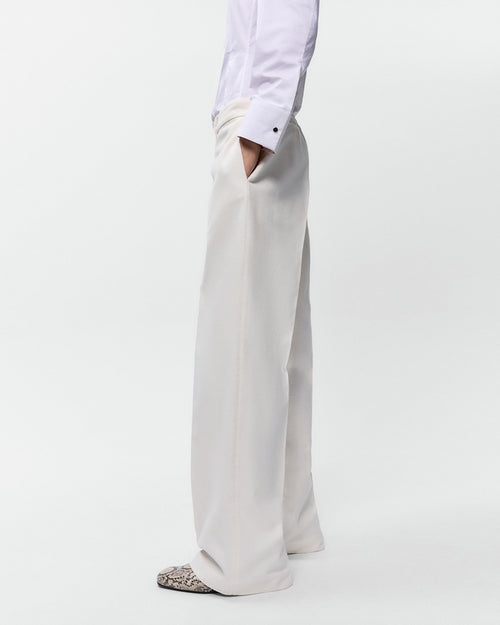 SOFT COTTON STRAIGHT PANTS / WHITE