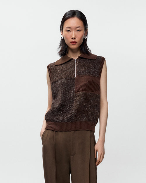 SPECKLED WAISTCOAT / CHOCOLATE