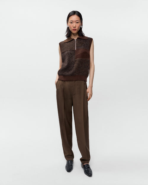 SPECKLED WAISTCOAT / CHOCOLATE