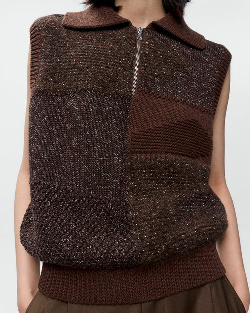 SPECKLED WAISTCOAT / CHOCOLATE
