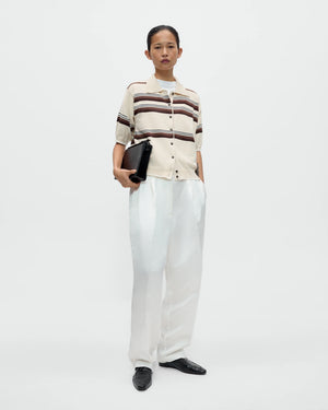 ORGANIC COTTON STRIPED POLO / CREAM
