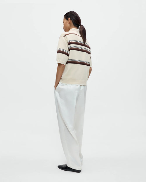 ORGANIC COTTON STRIPED POLO / CREAM
