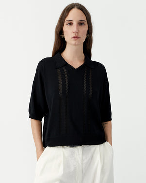 LACE POLO / BLACK