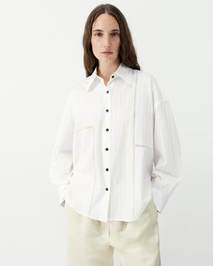 OVERSIZED LACE SHIRT / WHITE