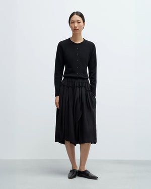 RUFFLED SKIRT PANTS / BLACK