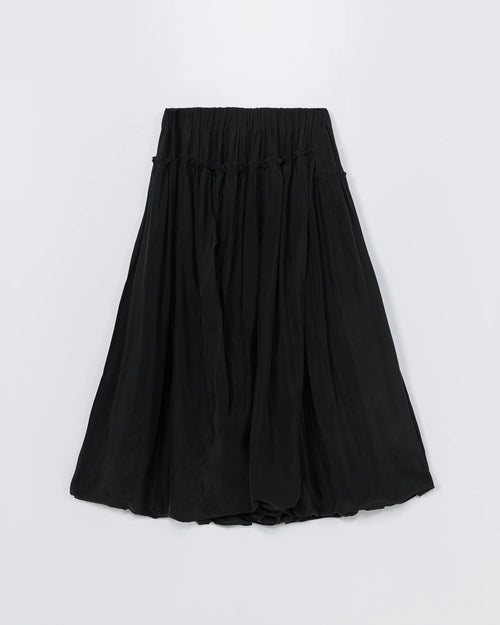 RUFFLED SKIRT PANTS / BLACK