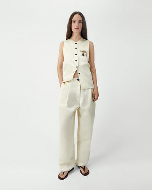 SATIN MASCULINE PANTS / MARFIL