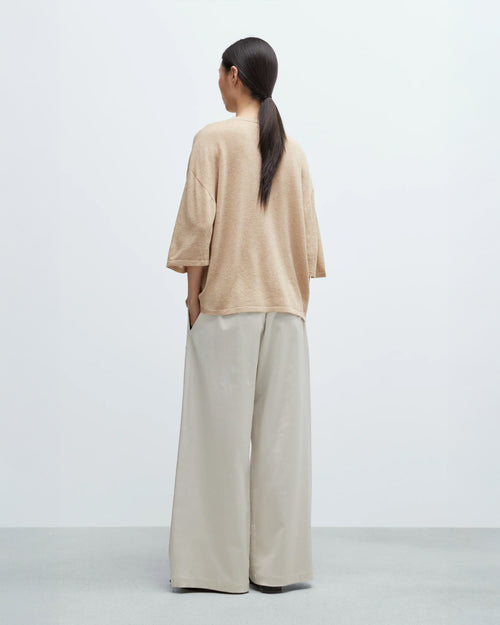 MERINO WOOL OVERSIZED T-SHIRT / BEIGE