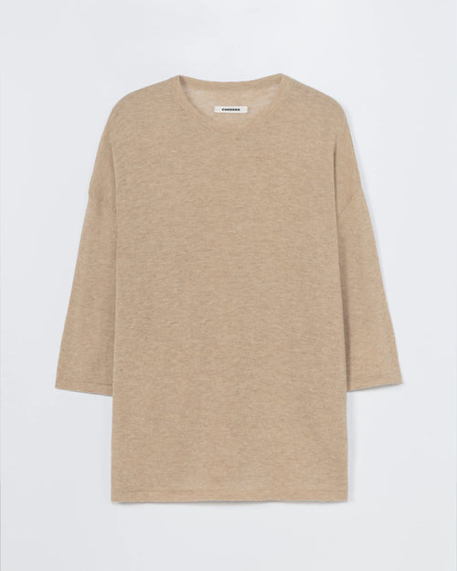 MERINO WOOL OVERSIZED T-SHIRT / BEIGE