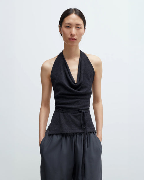 MERINO WOOL TIE TOP / ANTHRACITE