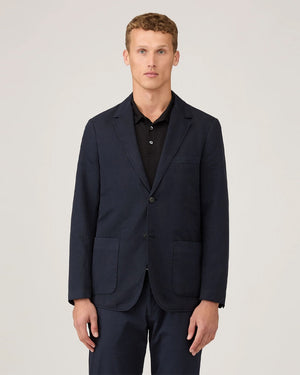 COTTON LINEN BLAZER / NAVY