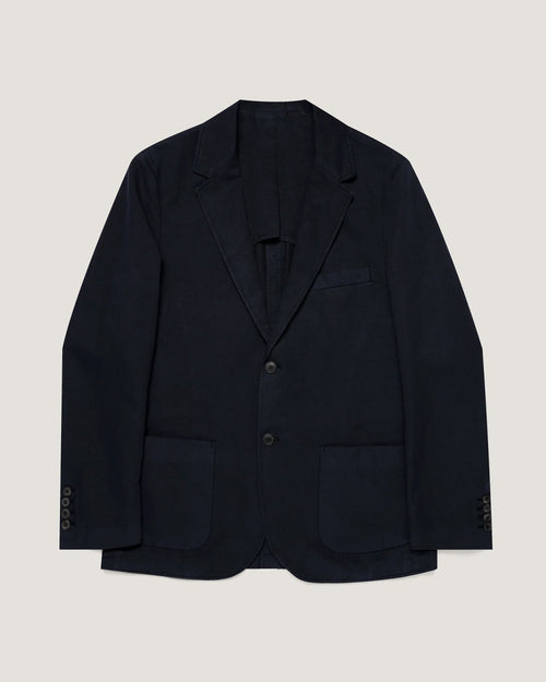 COTTON LINEN BLAZER / NAVY