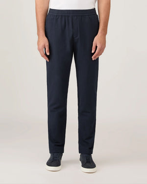 COTTON LINEN DRAWSTRING TROUSER / NAVY