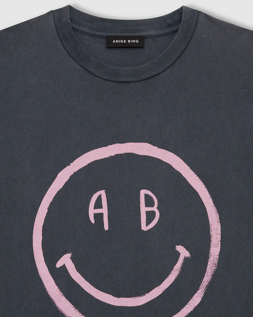 CADE TEE SMILEY / WASHED GREY