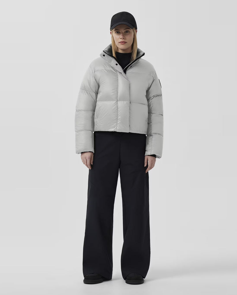 Shop Canada Goose CYPRESS CROPPED PUFFER BLACK LABEL SILVERBIRCH