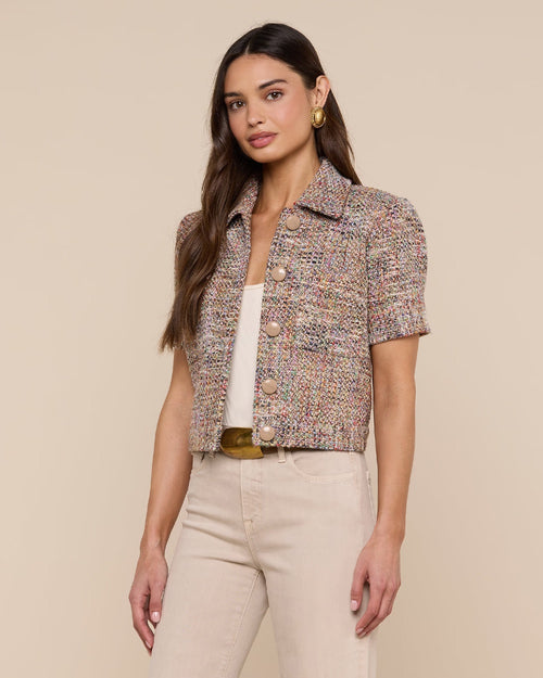 CHITA CROP JACKET / RAINBOW TWEED