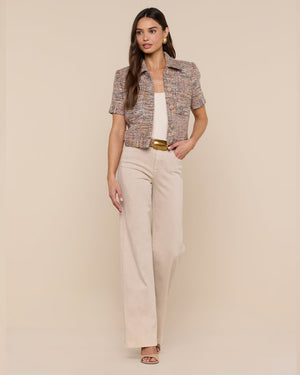 CHITA CROP JACKET / RAINBOW TWEED