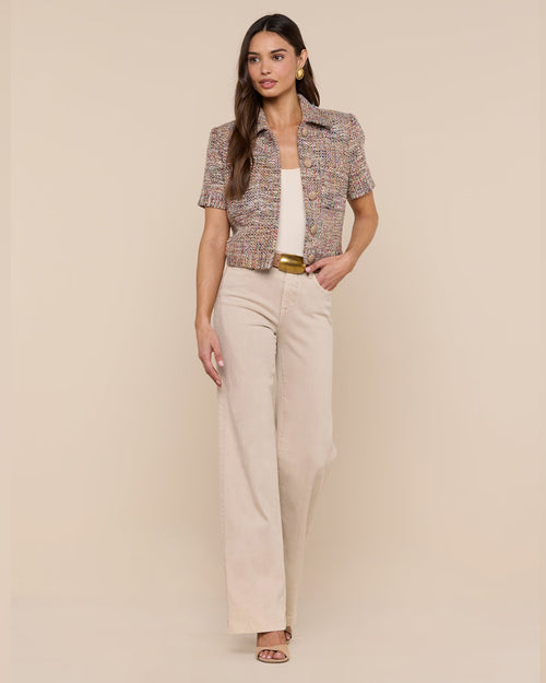 CHITA CROP JACKET / RAINBOW TWEED