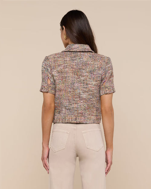 CHITA CROP JACKET / RAINBOW TWEED