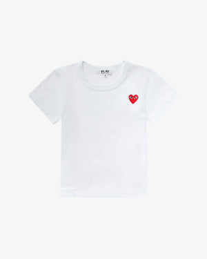 KIDS T501 MINI RED HEART T-SHIRT / WHITE