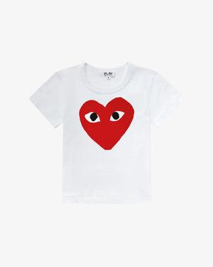 KIDS T661  BIG RED HEART T-SHIRT / WHITE