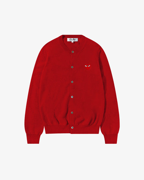 N007 UNISEX RED HEART CARDIGAN / RED