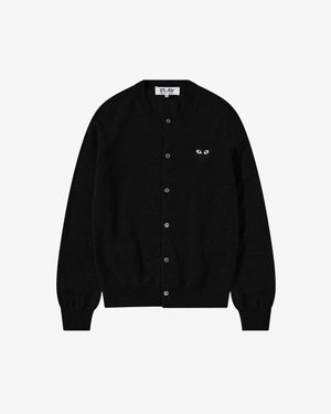 N023 UNISEX BLACK HEART CARDIGAN / BLACK