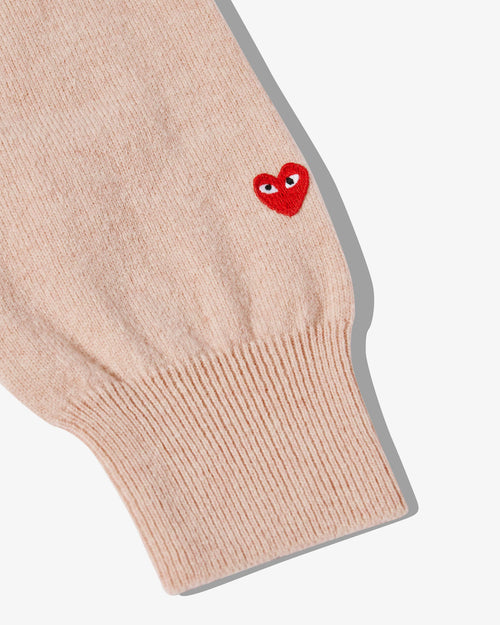 N091 UNISEX SMALL HEART CARDIGAN / LIGHT PINK