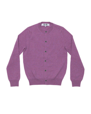 N091 UNISEX SMALL HEART CARDIGAN / PURPLE