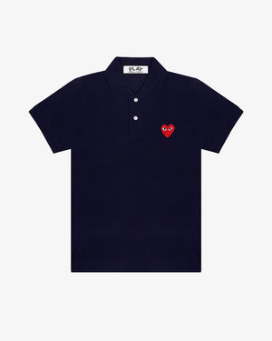 T006 UNISEX RED HEART POLO SHIRT / NAVY