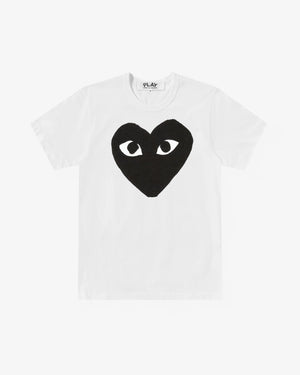 T070 UNISEX BLACK HEART T-SHIRT / WHITE BLACK