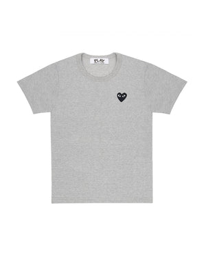 T076 UNISEX BLACK HEART T-SHIRT / GREY