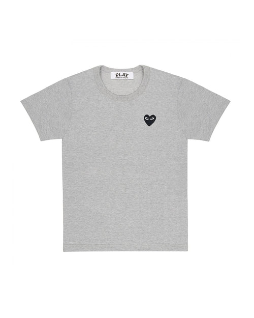 T076 UNISEX BLACK HEART T-SHIRT / GREY