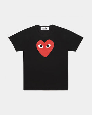 T112 UNISEX BIG RED HEART T-SHIRT / BLACK