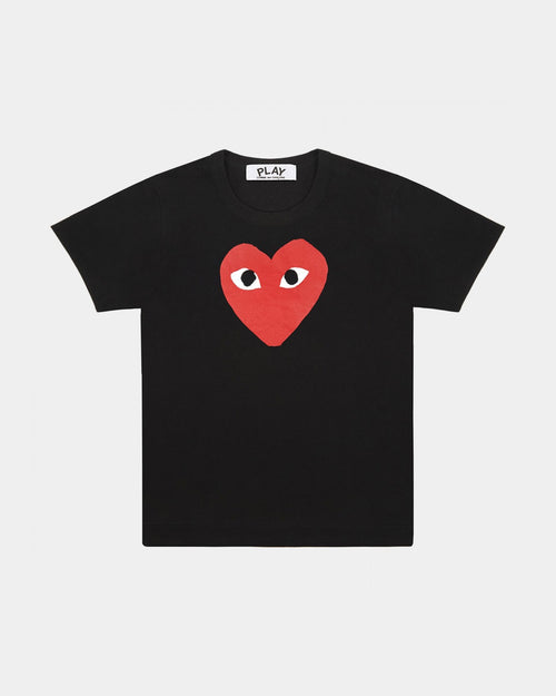 T112 UNISEX BIG RED HEART T-SHIRT / BLACK