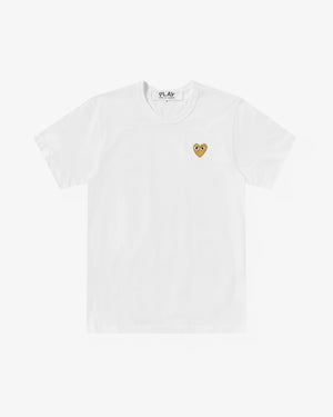 T216 UNISEX GOLD HEART T-SHIRT / WHITE