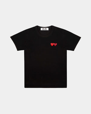 T226 UNISEX DOUBLE HEART T-SHIRT / BLACK