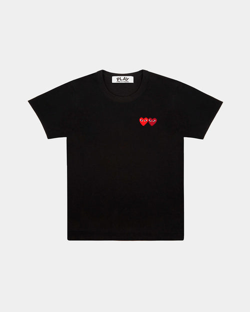 T226 UNISEX DOUBLE HEART T-SHIRT / BLACK