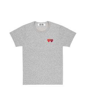 T226 UNISEX DOUBLE HEART T-SHIRT / GREY